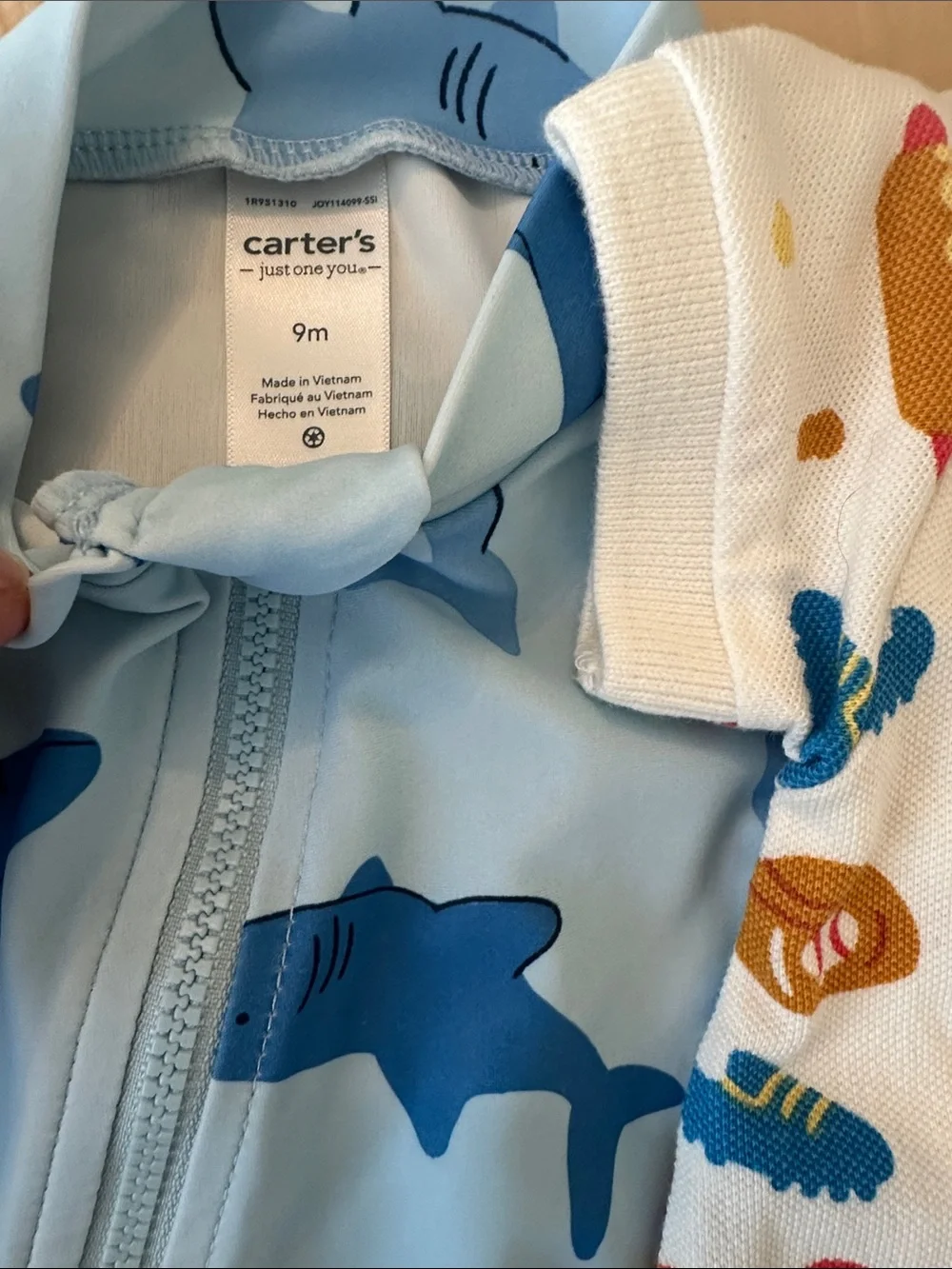 Monica and Andy Baseball Romper & Shark Swimsuit